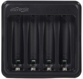 Bateriju lādētājs Gembird USB 4-slot for AA/ AAA Black