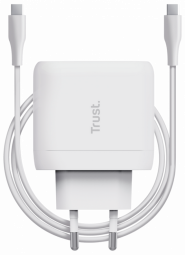 Lādētājs Trust Maxo 65W USB-C Charger White + 2m USB-C Cable