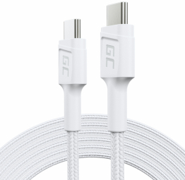 Kabelis Green Cell USB Type-C Male - USB Type-C Male PowerStream with Fast Charging 60W 2m White