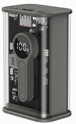 Enerģijas krātuve Gembird Transparent QC3.0 Quick Charging Power Bank 9000 mAh Black