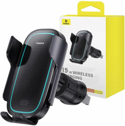 Telefona turētājs Baseus Wireless Charging Car Mount MilkyWay Pro 15W Black
