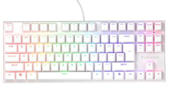 Klaviatūra Genesis Thor 303 TKL RGB white Outemu Peach Silent