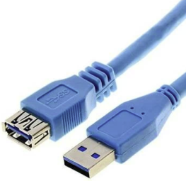 Kabelis Brackton USB-A Male - USB-A Female 3m Blue