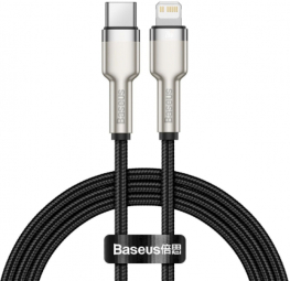 Kabelis Baseus Metal Type C - Lightning 1m Melns