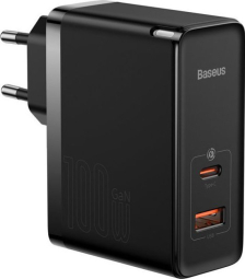 Lādētājs Baseus GaN5 Pro 1x USB-A 1x USB-C Black