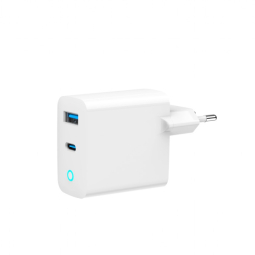 Charger Gembird 2-port 30W GaN USB LED GaN, White