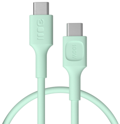 Kabelis Green Cell PowerFlex Fast Charging USB Type-C Male - USB Type-C Male 100W Mint Green 0.3m