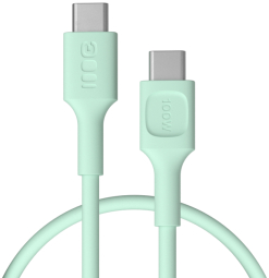 Kabelis Green Cell PowerFlex Fast Charging USB Type-C Male - USB Type-C Male 100W Mint Green 1.2m