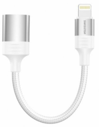 Swissten Textile Lightning USB-A Otg White
