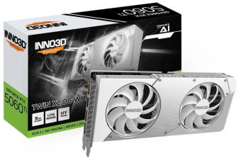 Videokarte Inno3D GeForce RTX 5060 Ti Twin X2 WHITE 8GB OC DLSS 4