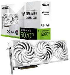 Videokarte Asus GeForce RTX 5070 Ti TUF GAMING WHITE OC 16GB DLSS 4