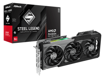 Videokarte ASRock AMD Radeon RX 9070 XT Steel Legend Dark 16GB