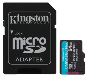 Atmiņas karte Kingston microSD Canvas Go Plus Gen4 64GB