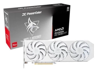 Videokarte PowerColor Radeon RX 9060 XT Hellhound Spectral White 16GB OC