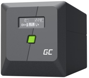 Nepārtrauktas barošanas bloks Green Cell PowerProof LCD UPS 1000VA 600W USB 2x Schuko + 2x IEC