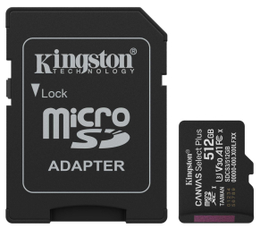Atmiņas karte Kingston MicroSDXC 512GB Canvas Select Plus