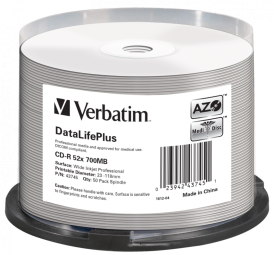 Matricas CD-R Verbatim 700MB 1x-52x DataLifePlus 50 Pack Spindle