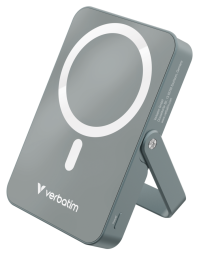 Enerģijas krātuve Verbatim Charge n Go 10000mAh Magnetic Wireless Charge Grey ar Statīvu