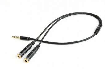 Gembird 3.5 mm audio + microphone adapter Metal