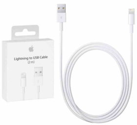 Kabelis Apple USB Male - Apple Lightning Male White 2m