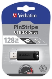 Verbatim PinStripe 128GB USB 3.0 Black
