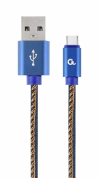Gembird USB Male - USB Type C Male Premium denim 2m Blue