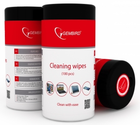 Salvetes Gembird Cleaning wipes TFT / LCD 100 gab