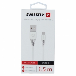 Swissten Basic Quick Charge 3.1 USB-C 1.5m White