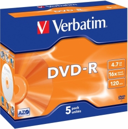 Matricas DVD-R AZO Verbatim 4.7GB 16x 5 Pack Jewel