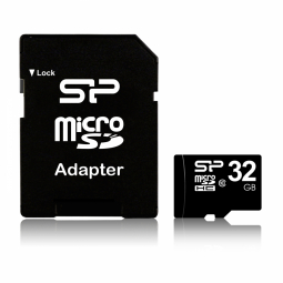 SiliconPower 32GB MicroSDHC + Adapter