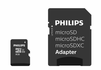 Philips 8GB MicroSDHC + Adapter