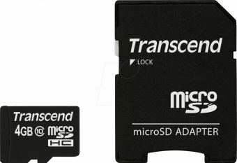 Transcend 4GB MicroSDHC + Adapter