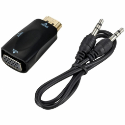 RoGer Adapter HDMI to VGA +Audio Black