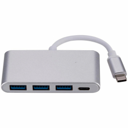 RoGer AD15641 USB-C Hub 3 x USB 3.0 / USB-C Silver