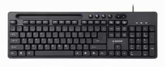 Gembird Multimedia Keyboard with Phone Stand Black
