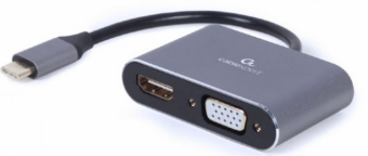 Gembird USB Type-C to HDMI + VGA Display Adapter Space Grey