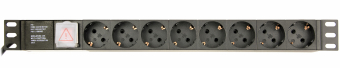 Gembird Power Distribution Unit PDU 8 Schuko Sockets 1U 16A C14 Plug 3m