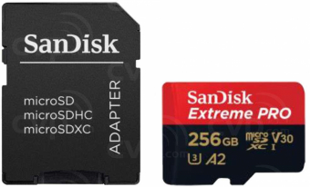 Atmiņas karte Sandisk MicroSDXC 256GB + SD adapter