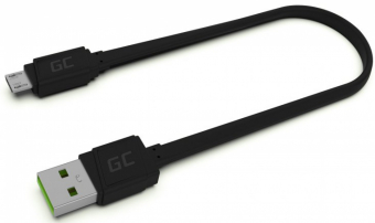 Kabelis Green Cell USB-A Male - Micro USB Male with Fast Charging 25cm Black