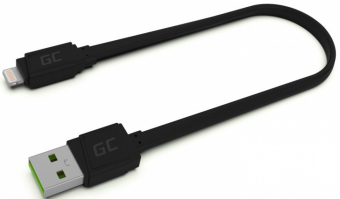 Kabelis Green Cell USB-A Male - Lightning Male with Fast Charging 25cm Black