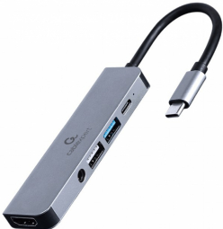 Docking station Gembird USB Type-C 5-in-1 Gray