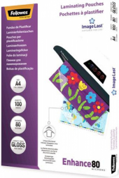 Laminēšanas plēves Fellowes A4 100gab 80u