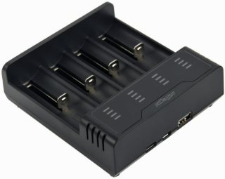 Bateriju lādētājs Gembird USB 4-slot Ni-MH + Li-ion Fast Battery Charger Black