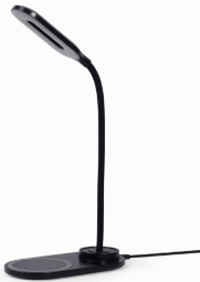 Galda lampa Gembird Desk Lamp with Wireless Charger Black