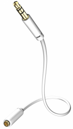 Kabelis Inakustik 3.5mm Male - 3.5mm Female 3m White
