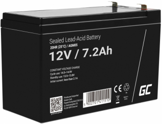 Akumulators Green Cell AGM VRLA 12V 7.2Ah