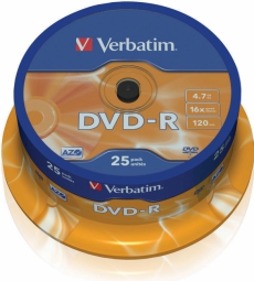 Matricas DVD-R AZO Verbatim 4.7GB 16x 25 pack Spindle