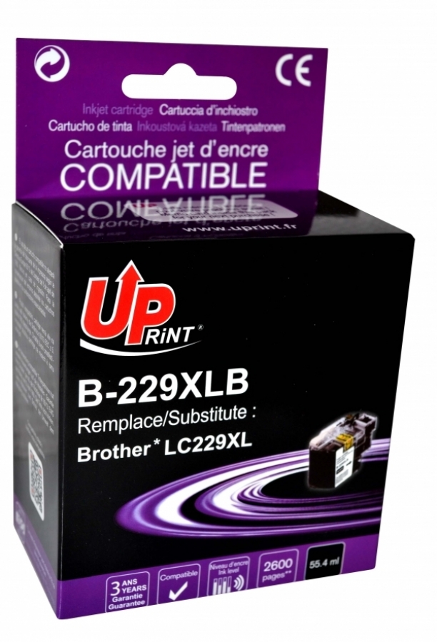 Tintes kārtridžs UPrint Brother B-229XLB Black (B-229XLB-UP)