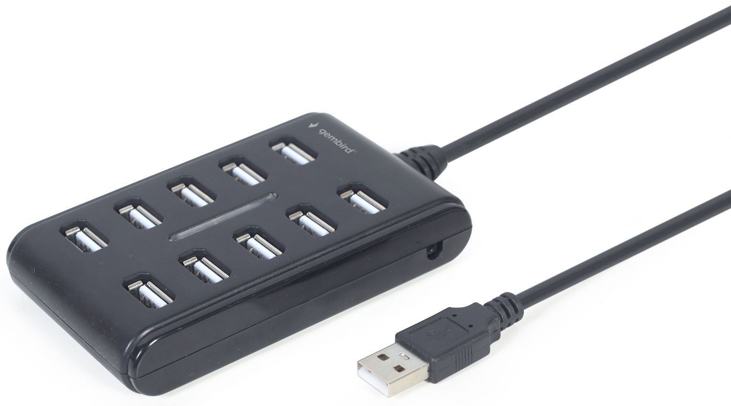 USB centrmezgls Gembird USB 2.0 10-port Black (UHB-U2P10P-01)