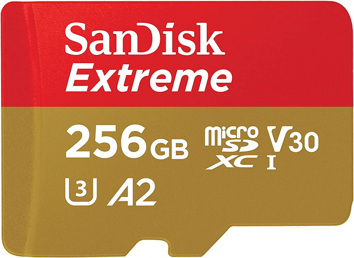 Atmiņas karte  SanDisk Extreme mSDXC 256GB + SD Adapter (SDSQXAV-256G-GN6MA)